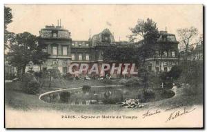 Old Postcard Paris Square and town hall of the temple