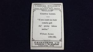 Cavanders Ltd Cigarette Card No 34 Camera Studies Country Lasses