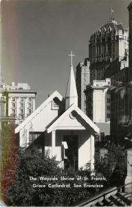 1940s RPPC Postcard Wayside Shrine of St. Francis, San Francisco CA Unposted