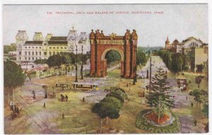 Triumphal Arch Palace Justice Barcelona Spain 1910c postcard