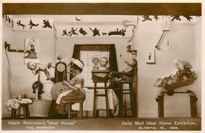 Postcard RPPC 1934 Washington Olympia Ideal Home nursery Exhibition WA24-1481