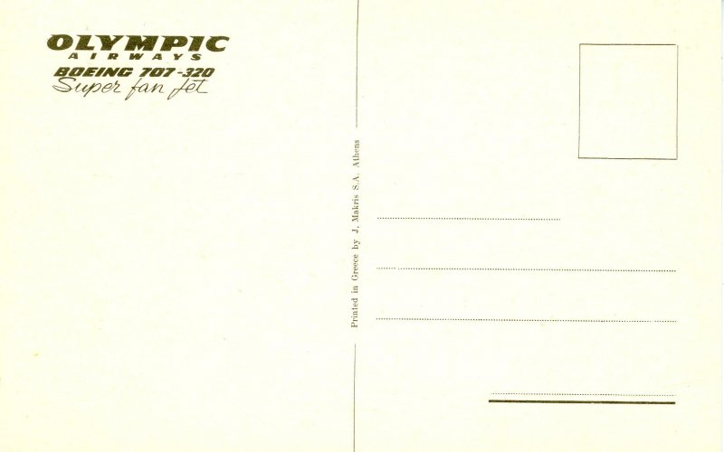 Olympic Airways - Boeing 707-320   (Airline Issued)