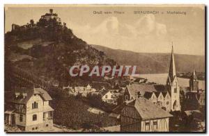 Old Postcard Gruss vom Rhein u Braubach Marksburg