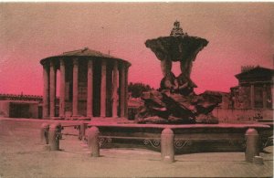 italy, ROMA ROME, Tempio de Vesta, Fontana Paola (1910s) Postcard