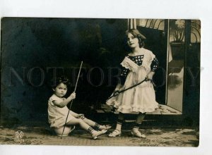 3149597 Girl on POT as on Sled Vintage PHOTO PC