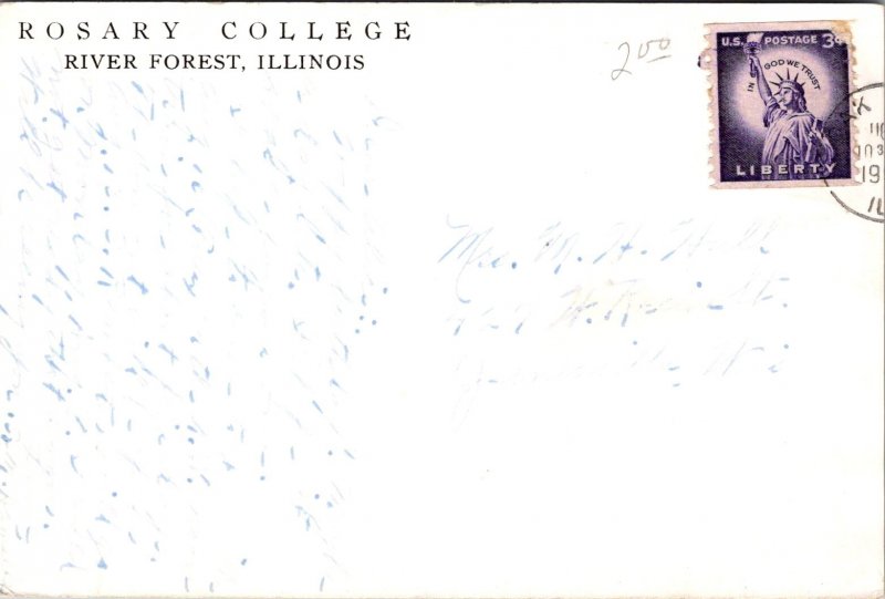 Campus View, Rosary College River Forest IL Vintage Postcard Z21