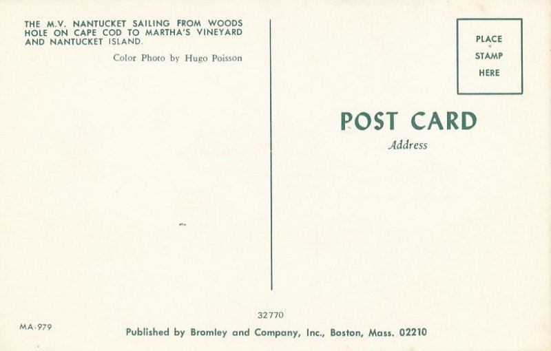 MV Nantucket Ferry near Woods Hole MA, Cape Cod, Massachusetts