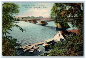 Ve Olde Toll Bridge Built 1816 Springfield Massachusetts MA Rotograph Postcard