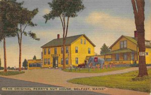 Original Perry's Nut House Belfast Maine 1952 linen postcard