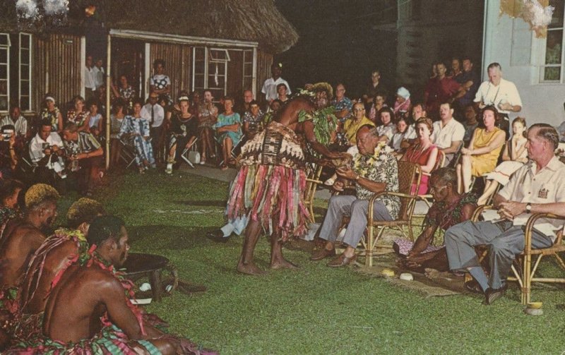 Yanqona Ceremony Fiji Vintage 1960s Postcard