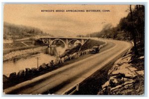 1938 Reynold's Bridge Scene Approaching Waterbury Connecticut CT Posted Postcard