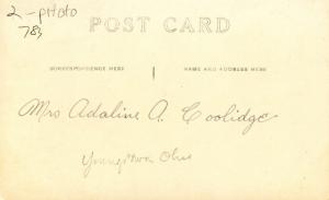 Mrs Adaline A Coolidge.    *RPPC