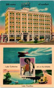 HOT SPRINGS NATIONAL PARK, AR   COMO  HOTEL  c1930s Car  Linen   Postcard