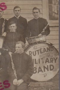 Rutland ILLINOIS RPPC c1910 MILITARY BAND Uniforms nr Minonk Pontiac Streator IL