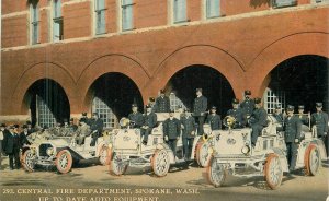 Postcard Washington Spokane Central Fire Department #293 Spokane 23-1890 