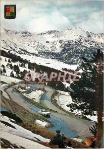Postcard Modern Valls Andorra Laces of the road from the Port of Envalira Bas...
