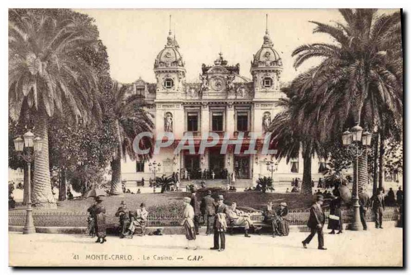 Old Postcard Monte Carlo Casino