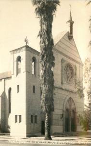 Catholic Church Downey California 1940s RPPC real photo postcard 8795