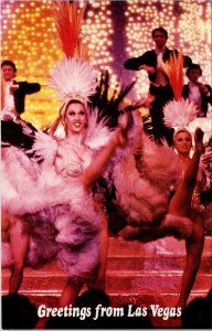 Greetings from Las Vegas NV Dancers Holiday Vacations Edmonton AB Postcard H19