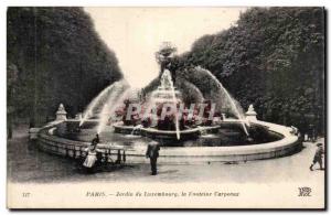 Paris Old Postcard Luxembourg Garden Fountain Carpeaux