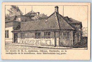 Odense Funen Denmark Postcard The Museum of H.C. Andersen c1910 Antique
