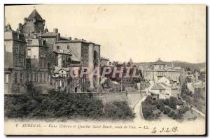 Old Postcard Aubenas and Vieux Chateau Saint Benoit Road Vals