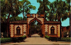 Vtg 60s Ca D'Zan Gatehouse Entrance John Ringling Residence Sarasota FL Postcard