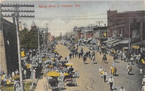 PALESTINE, TX Spring Street Parade Scene c1910s Vintage Hand-Colored Postcard