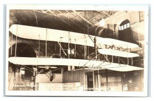 Postcard Wright Brother Aeroplane Smithsonian Institution Washington DC RPPC L16