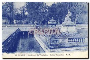 Postcard Old Nimes Fountain Gardens Roman Baths