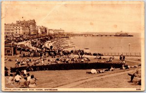 Parade From Wish Tower Eastbourne England Sightseeing Beach Hotels Postcard