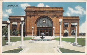 J28/ Denison Texas Postcard c1910 Union Railroad Depot Station 343