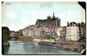 Old Postcard Metz Quai St Louis