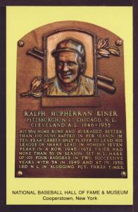 Ralph McPherran Kiner Baseball Hall Fame Post Card 3227
