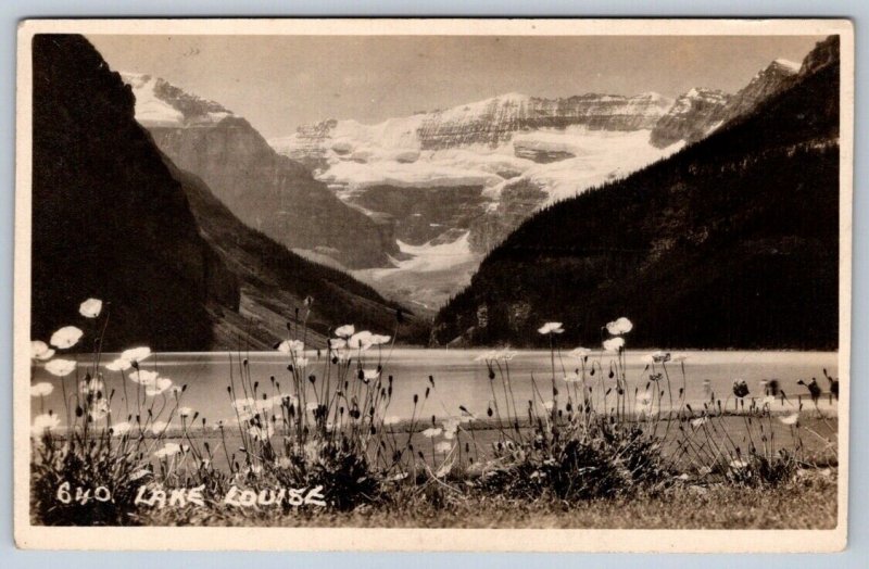 Lake Louise Banff Alberta, Vintage 1928 Byron Harmon RPPC Postcard #640, C&V RPO