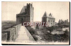 Postcard Old Carcassonne Cite Les Remparts interior the Tr?sau Tower and the ...