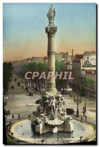 Old Postcard Marseille Place Castellane Fontaine And Cantin