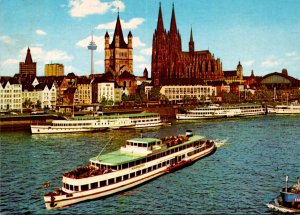 Germany Koeln City View With Sightseeing Boat