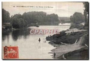 Old Postcard Chalons sur Marne The Marne and the Dam