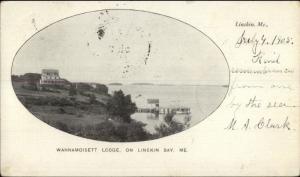 Linekin Bay ME Wannamoisett Lodge c1905 Postcard