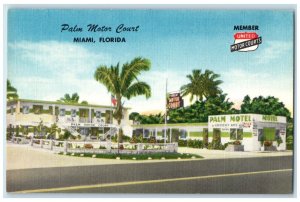 c1940 Palm Motor Court Exterior Building Miami Florida Vintage Antique Postcard