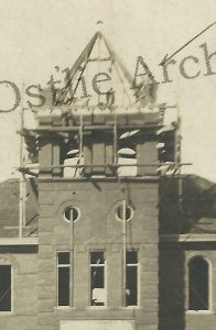 Hitchcock SOUTH DAKOTA RPPC 1909 CONSTRUCTION OF SCHOOL nr Huron Redfield