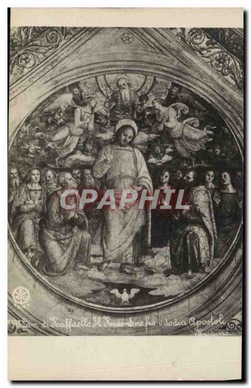 Old Postcard Roma Cam di Raffaello Redeemer fra i dodici Apostoli
