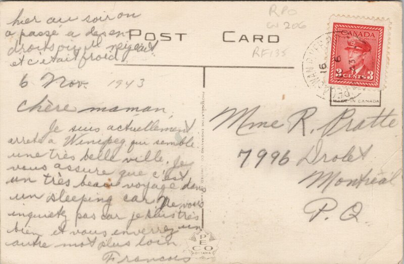 Tenth Street Brandon MB Manitoba RCA McKenzie Seeds c1943 PECO Postcard G48
