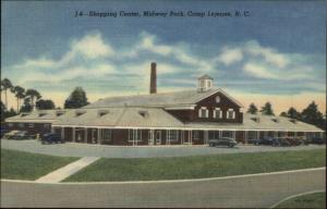 Camp Lejeune NC Midwau Park Shopping Center Linen Postcard