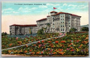 Pasadena California c1910 Postcard Hotel Huntington Flowers