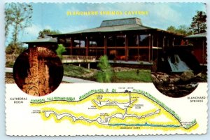 BLANCHARD SPRINGS CAVERNS, Arkansas AR ~ Roadside & Map c1970s - 4x6 Postcard