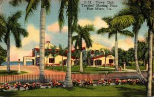 Florida Fort Myers Town Club Tourists' Meeting Place Curteich