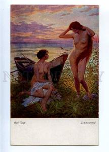 226805 Summer Evening NUDE NYMPH by Carl ZOPF Vintage PC