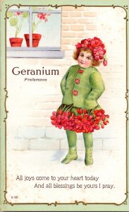 Geranium Preference - All Joys Come to Your Heart Today postcard